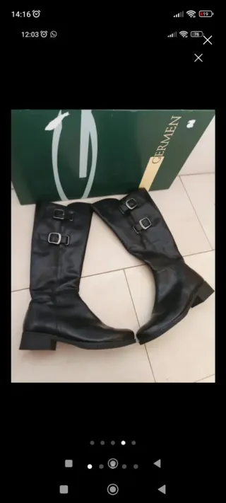 Botas altas de piel GERMEN negras