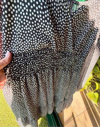 Vestido estampado lunares manga larga