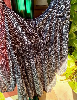 Vestido estampado lunares manga larga