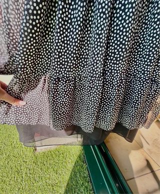 Vestido estampado lunares manga larga