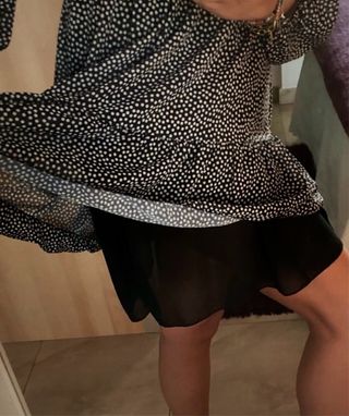 Vestido estampado lunares manga larga