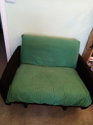 Poltrona-letto a doghe in microfibra