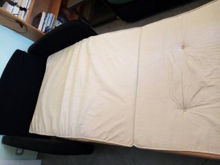 Poltrona-letto a doghe in microfibra