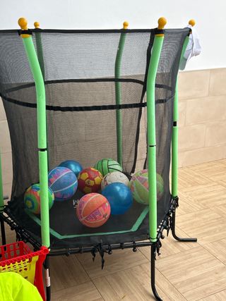 Cama elástica infantil con red de seguridad