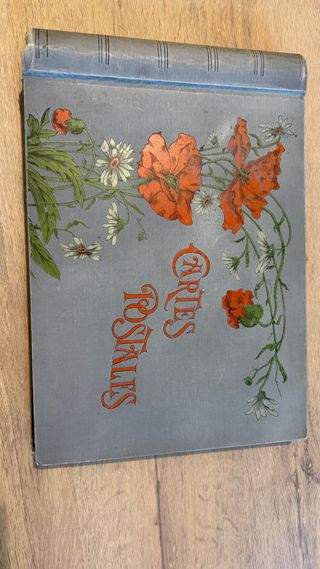 Álbum vacío postales antiguas floral