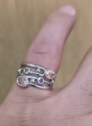 Anillo de Plata 925 en Talla 8/9 - Verde Brillante