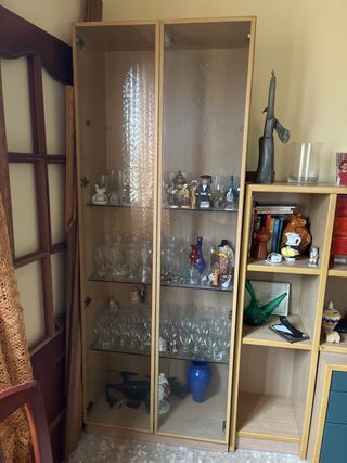 Vitrina de comedor madera y cristal
