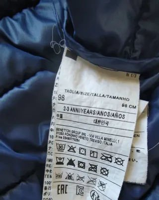 Piumino Benetton Bambina Blu