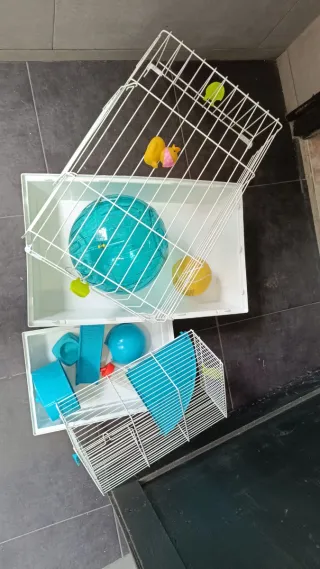 Jaula hámster/rata/conejo con accesorios