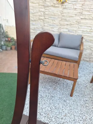 Espejo de pie ovalado madera