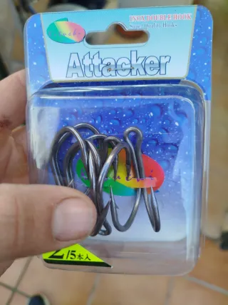 Anzuelos Attacker Doble Inox Talla 2