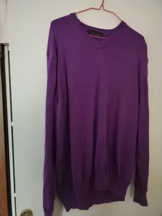 Jersey Zara Morado Cuello V