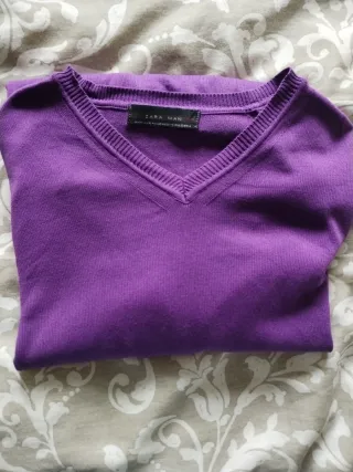Jersey Zara Morado Cuello V