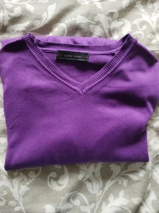 Jersey Zara Morado Cuello V