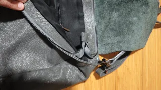 Borsa vera pelle grigia tracolla