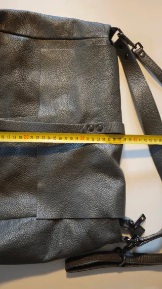 Borsa vera pelle grigia tracolla