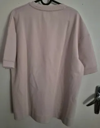 Camiseta Zara manga corta beige/rosa