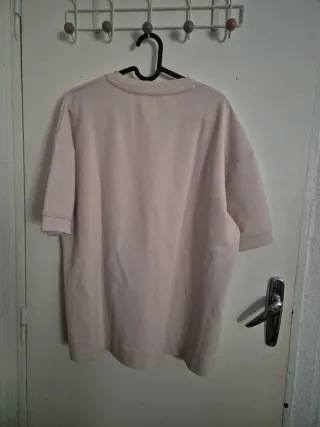 Camiseta Zara manga corta beige/rosa