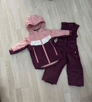 Conjunto nieve niña rosa y morado