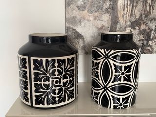 JUEGO 2 JARRONES GRES CERAMICO