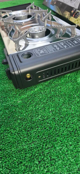 Hornillo de gas portátil 2 fuegos