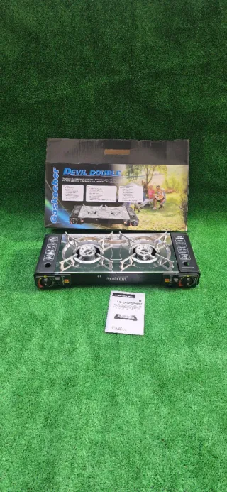 Hornillo de gas portátil 2 fuegos