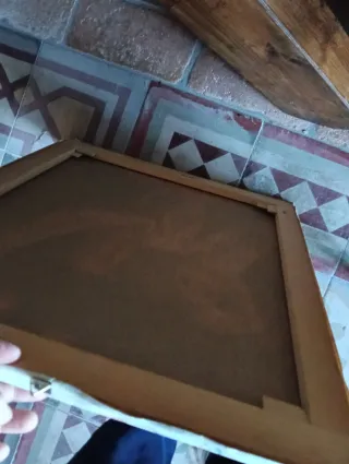 Quadro olio su tela donna con frutta , 60 x 50