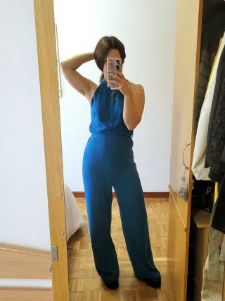 Mono invitada palazzo azul petróleo Zara