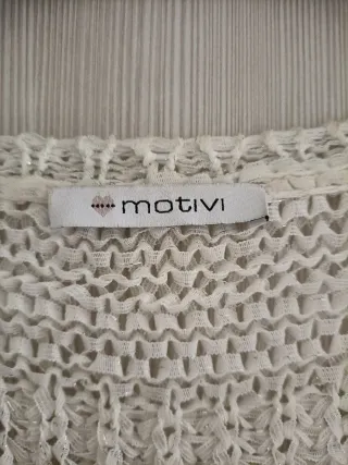 Cardigan estivo in fettuccia/cotone color panna