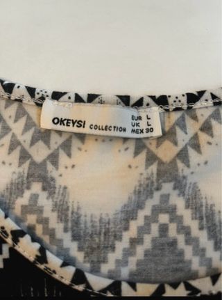 Top sin mangas estampado geométrico Talla L