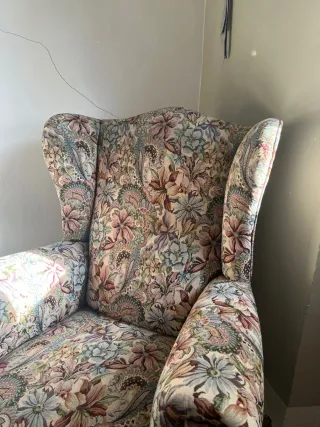 Butaca vintage floral tela