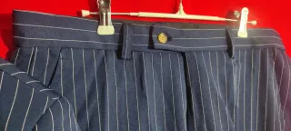 Traje Rayas Hombre 2 Piezas Azul/Blanco