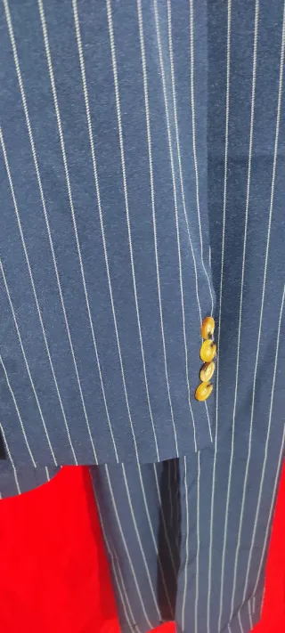 Traje Rayas Hombre 2 Piezas Azul/Blanco