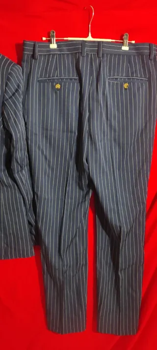 Traje Rayas Hombre 2 Piezas Azul/Blanco