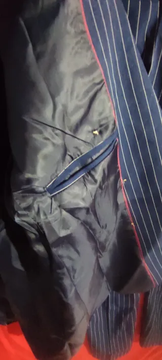 Traje Rayas Hombre 2 Piezas Azul/Blanco