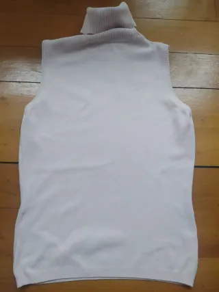 Jersey sin mangas cuello alto rosa