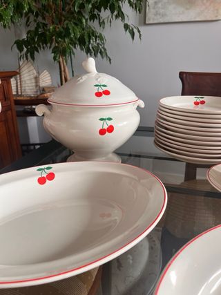 Vajilla San Claudio Porcelana 49 Piezas Cerezas