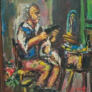 Quadro artigiano calzolaio con cornice