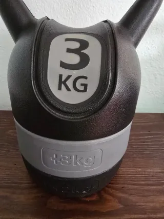 Kettlebell 3 Kg Negra y Gris de Crane