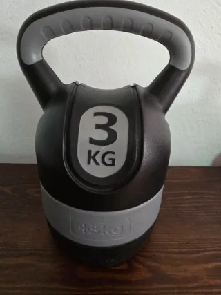 Kettlebell 3 Kg Negra y Gris de Crane