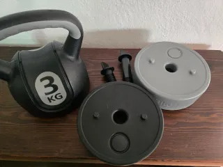 Kettlebell 3 Kg Negra y Gris de Crane