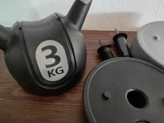 Kettlebell 3 Kg Negra y Gris de Crane