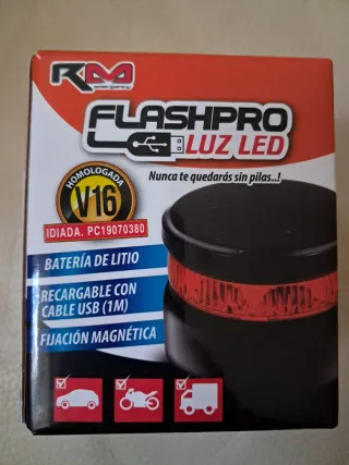 Baliza Emergencia V16 LED USB Recargable.