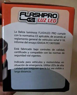 Baliza Emergencia V16 LED USB Recargable.