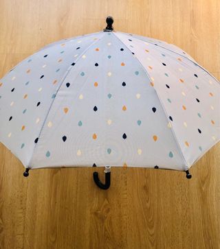 Paraguas infantil gris con lunares