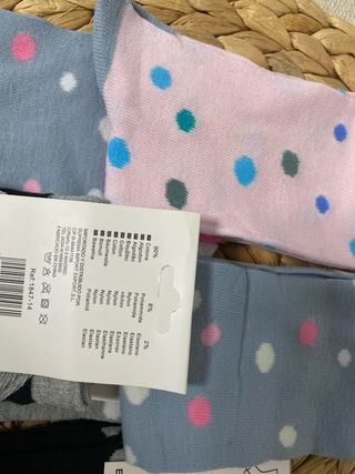6 Calcetines Mujer Lunares Talla 35-40