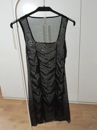 Camisón tul elástico transparente negro