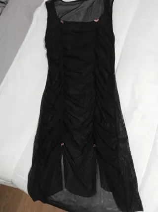 Camisón tul elástico transparente negro