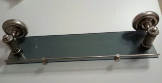 Juego baño retro 80s metal y cristal