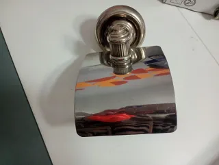 Juego baño retro 80s metal y cristal